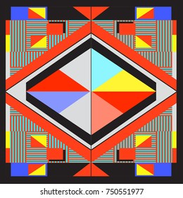 Trendy geometric elements memphis greeting cards design. Retro style texture, pattern and elements. Modern abstract design poster and cover template