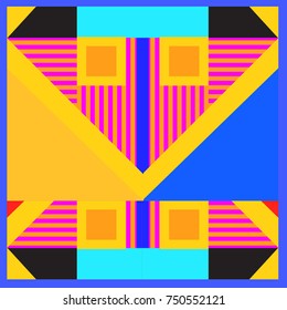 Trendy geometric elements memphis greeting cards design. Retro style texture, pattern and elements. Modern abstract design poster and cover template