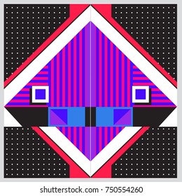 Trendy geometric elements memphis greeting cards design. Retro style texture, pattern and elements. Modern abstract design poster and cover template