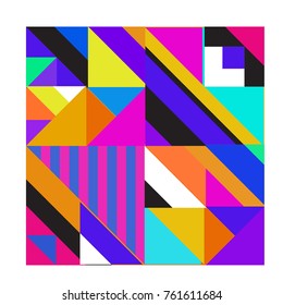 Trendy geometric elements memphis greeting cards design. Retro style texture, pattern and elements. Modern abstract design poster and cover template