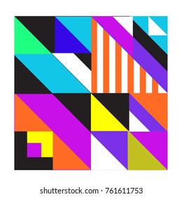 Trendy geometric elements memphis greeting cards design. Retro style texture, pattern and elements. Modern abstract design poster and cover template