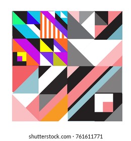 Trendy geometric elements memphis greeting cards design. Retro style texture, pattern and elements. Modern abstract design poster and cover template
