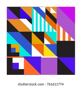 Trendy geometric elements memphis greeting cards design. Retro style texture, pattern and elements. Modern abstract design poster and cover template