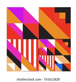 Trendy geometric elements memphis greeting cards design. Retro style texture, pattern and elements. Modern abstract design poster and cover template