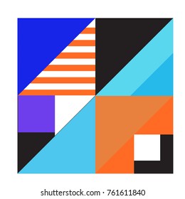 Trendy geometric elements memphis greeting cards design. Retro style texture, pattern and elements. Modern abstract design poster and cover template