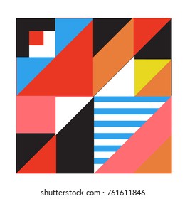Trendy geometric elements memphis greeting cards design. Retro style texture, pattern and elements. Modern abstract design poster and cover template