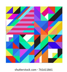 Trendy geometric elements memphis greeting cards design. Retro style texture, pattern and elements. Modern abstract design poster and cover template