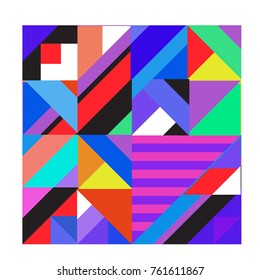 Trendy geometric elements memphis greeting cards design. Retro style texture, pattern and elements. Modern abstract design poster and cover template