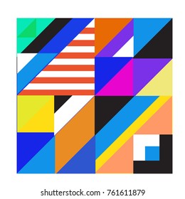 Trendy geometric elements memphis greeting cards design. Retro style texture, pattern and elements. Modern abstract design poster and cover template