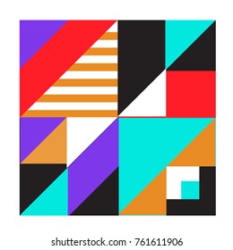 Diseño de tarjetas de felicitación de memphis de Elementos geométricos de moda. Textura, patrón y Elementos de estilo retro. Cartel de diseño abstracto moderno y Plantilla de la cubierta