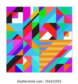 Trendy geometric elements memphis greeting cards design. Retro style texture, pattern and elements. Modern abstract design poster and cover template