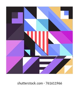 Trendy geometric elements memphis greeting cards design. Retro style texture, pattern and elements. Modern abstract design poster and cover template