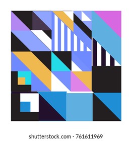Trendy geometric elements memphis greeting cards design. Retro style texture, pattern and elements. Modern abstract design poster and cover template