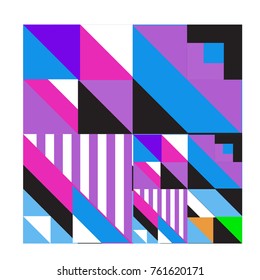 Trendy geometric elements memphis greeting cards design. Retro style texture, pattern and elements. Modern abstract design poster and cover template