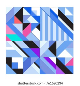 Trendy geometric elements memphis greeting cards design. Retro style texture, pattern and elements. Modern abstract design poster and cover template