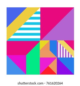 Trendy geometric elements memphis greeting cards design. Retro style texture, pattern and elements. Modern abstract design poster and cover template