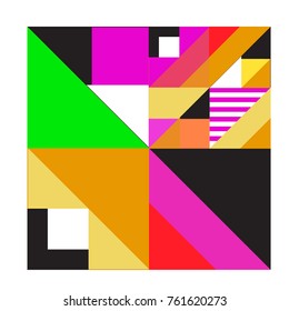 Trendy geometric elements memphis greeting cards design. Retro style texture, pattern and elements. Modern abstract design poster and cover template