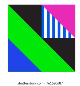 Trendy geometric elements memphis greeting cards design. Retro style texture, pattern and elements. Modern abstract design poster and cover template