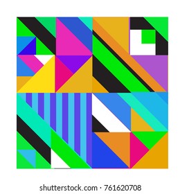 Trendy geometric elements memphis greeting cards design. Retro style texture, pattern and elements. Modern abstract design poster and cover template