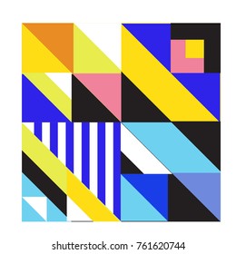 Trendy geometric elements memphis greeting cards design. Retro style texture, pattern and elements. Modern abstract design poster and cover template