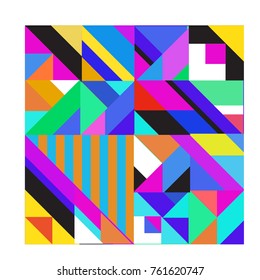 Trendy geometric elements memphis greeting cards design. Retro style texture, pattern and elements. Modern abstract design poster and cover template