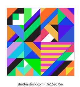 Trendy geometric elements memphis greeting cards design. Retro style texture, pattern and elements. Modern abstract design poster and cover template