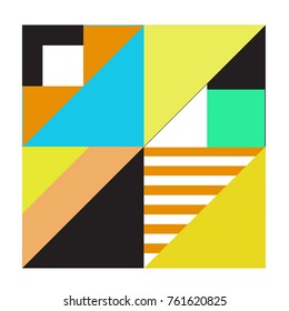 Trendy geometric elements memphis greeting cards design. Retro style texture, pattern and elements. Modern abstract design poster and cover template