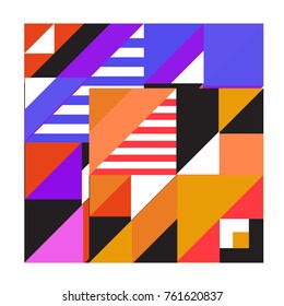 Trendy geometric elements memphis greeting cards design. Retro style texture, pattern and elements. Modern abstract design poster and cover template
