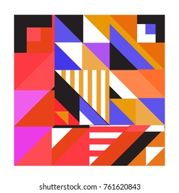 Trendy geometric elements memphis greeting cards design. Retro style texture, pattern and elements. Modern abstract design poster and cover template