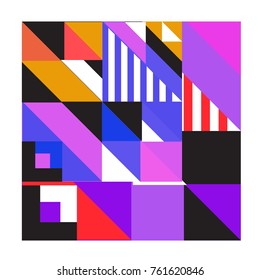 Trendy geometric elements memphis greeting cards design. Retro style texture, pattern and elements. Modern abstract design poster and cover template