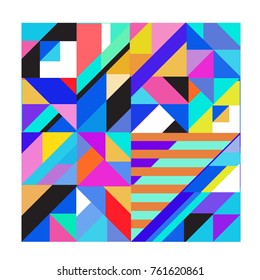 Trendy geometric elements memphis greeting cards design. Retro style texture, pattern and elements. Modern abstract design poster and cover template