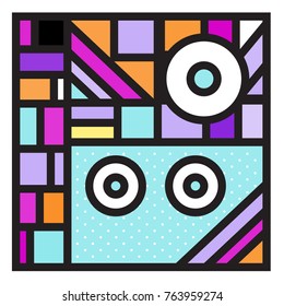 Trendy geometric elements memphis greeting cards design. Retro style texture, pattern and elements. Modern abstract design poster and cover template