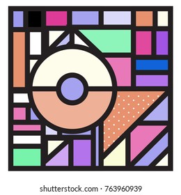 Trendy geometric elements memphis greeting cards design. Retro style texture, pattern and elements. Modern abstract design poster and cover template