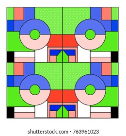 Trendy geometric elements memphis greeting cards design. Retro style texture, pattern and elements. Modern abstract design poster and cover template