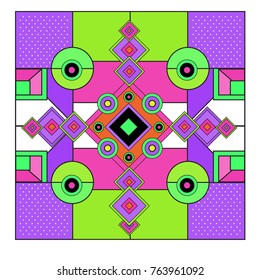 Trendy geometric elements memphis greeting cards design. Retro style texture, pattern and elements. Modern abstract design poster and cover template