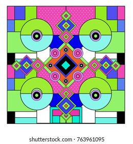 Trendy geometric elements memphis greeting cards design. Retro style texture, pattern and elements. Modern abstract design poster and cover template