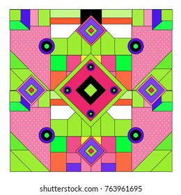Trendy geometric elements memphis greeting cards design. Retro style texture, pattern and elements. Modern abstract design poster and cover template