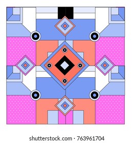 Trendy geometric elements memphis greeting cards design. Retro style texture, pattern and elements. Modern abstract design poster and cover template