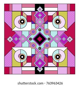 Trendy geometric elements memphis greeting cards design. Retro style texture, pattern and elements. Modern abstract design poster and cover template