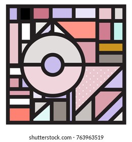 Trendy geometric elements memphis greeting cards design. Retro style texture, pattern and elements. Modern abstract design poster and cover template