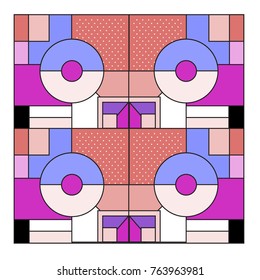 Trendy geometric elements memphis greeting cards design. Retro style texture, pattern and elements. Modern abstract design poster and cover template