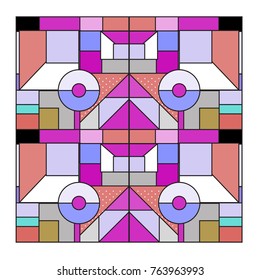 Trendy geometric elements memphis greeting cards design. Retro style texture, pattern and elements. Modern abstract design poster and cover template