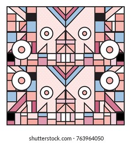 Trendy geometric elements memphis greeting cards design. Retro style texture, pattern and elements. Modern abstract design poster and cover template