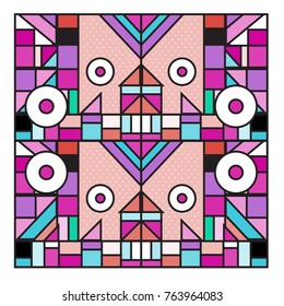 Trendy geometric elements memphis greeting cards design. Retro style texture, pattern and elements. Modern abstract design poster and cover template