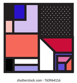 Trendy geometric elements memphis greeting cards design. Retro style texture, pattern and elements. Modern abstract design poster and cover template