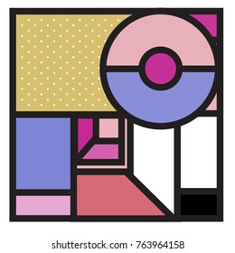 Trendy geometric elements memphis greeting cards design. Retro style texture, pattern and elements. Modern abstract design poster and cover template