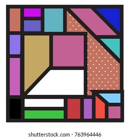 Trendy geometric elements memphis greeting cards design. Retro style texture, pattern and elements. Modern abstract design poster and cover template