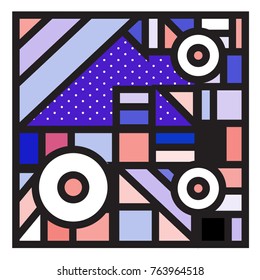 Trendy geometric elements memphis greeting cards design. Retro style texture, pattern and elements. Modern abstract design poster and cover template