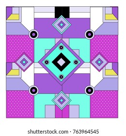 Trendy geometric elements memphis greeting cards design. Retro style texture, pattern and elements. Modern abstract design poster and cover template