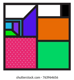 Trendy geometric elements memphis greeting cards design. Retro style texture, pattern and elements. Modern abstract design poster and cover template